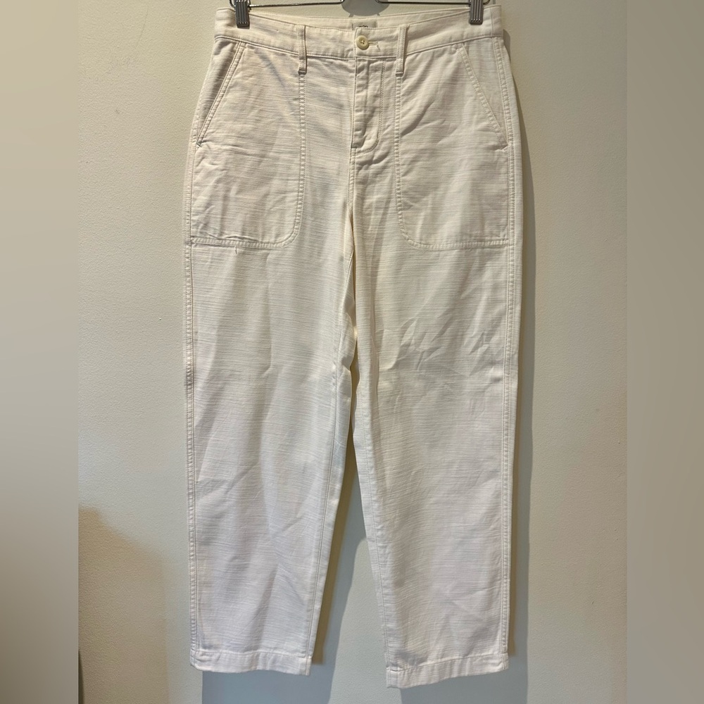J.Crew Women’s White Utility Pant 100% Cotton Casual Size 6